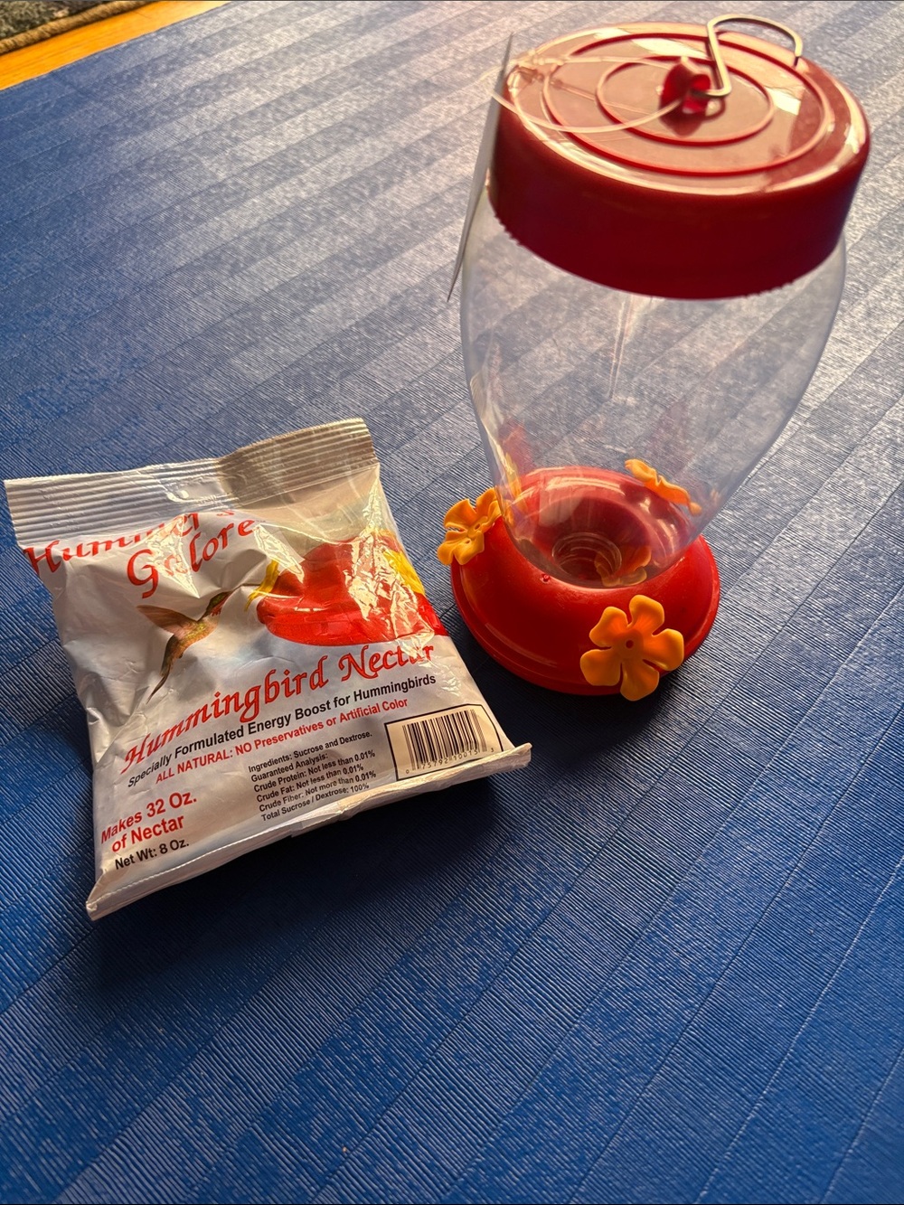 Never Used Hummingbird Red Nectar Feeder with Food
